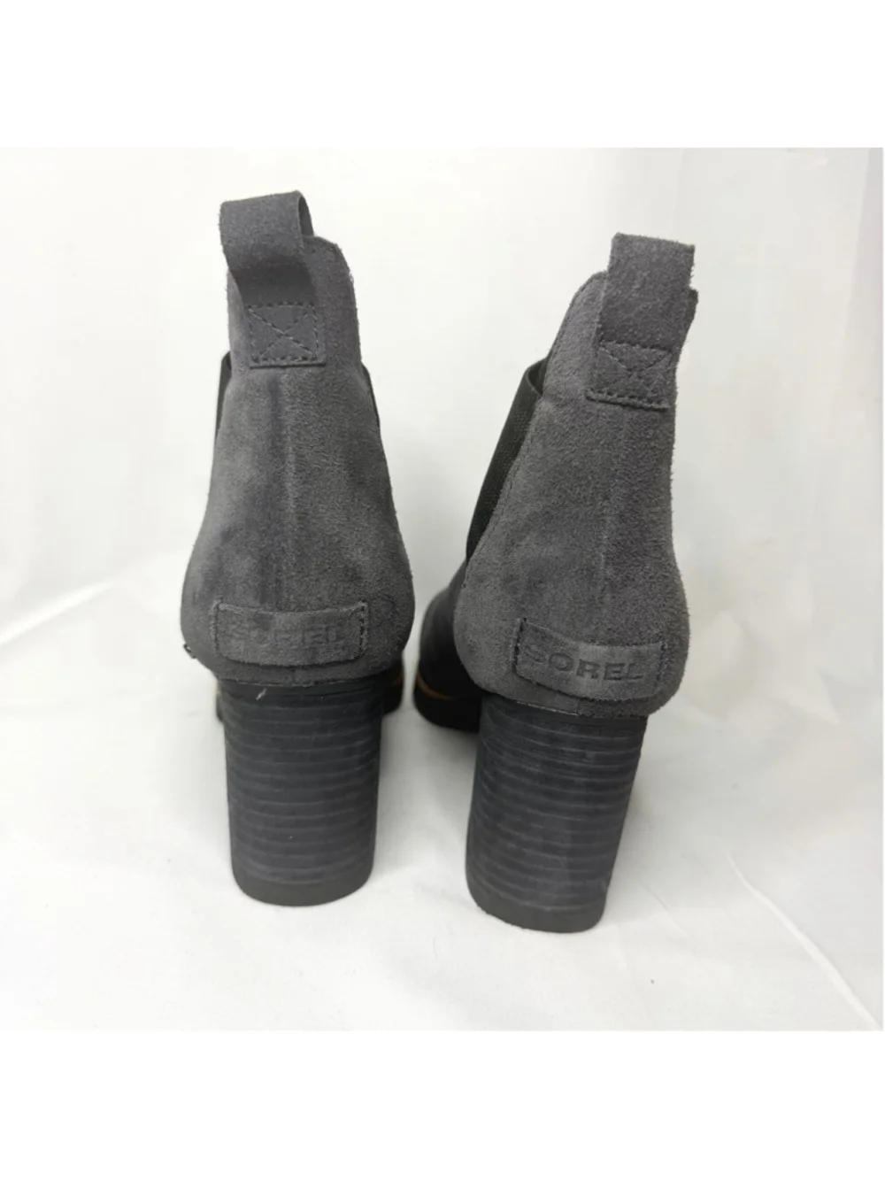 Sorel Addington Grey Ankle Boots Size 9 Grey Black Suede Chelsea Boots